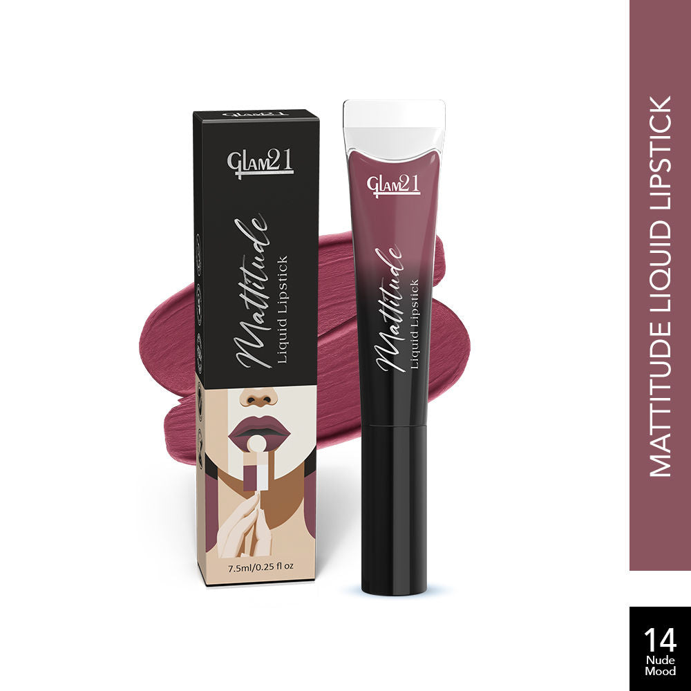 GLAM21 Mattitude Liquid Matte Lipstick - Nude Mood (7.5ml)