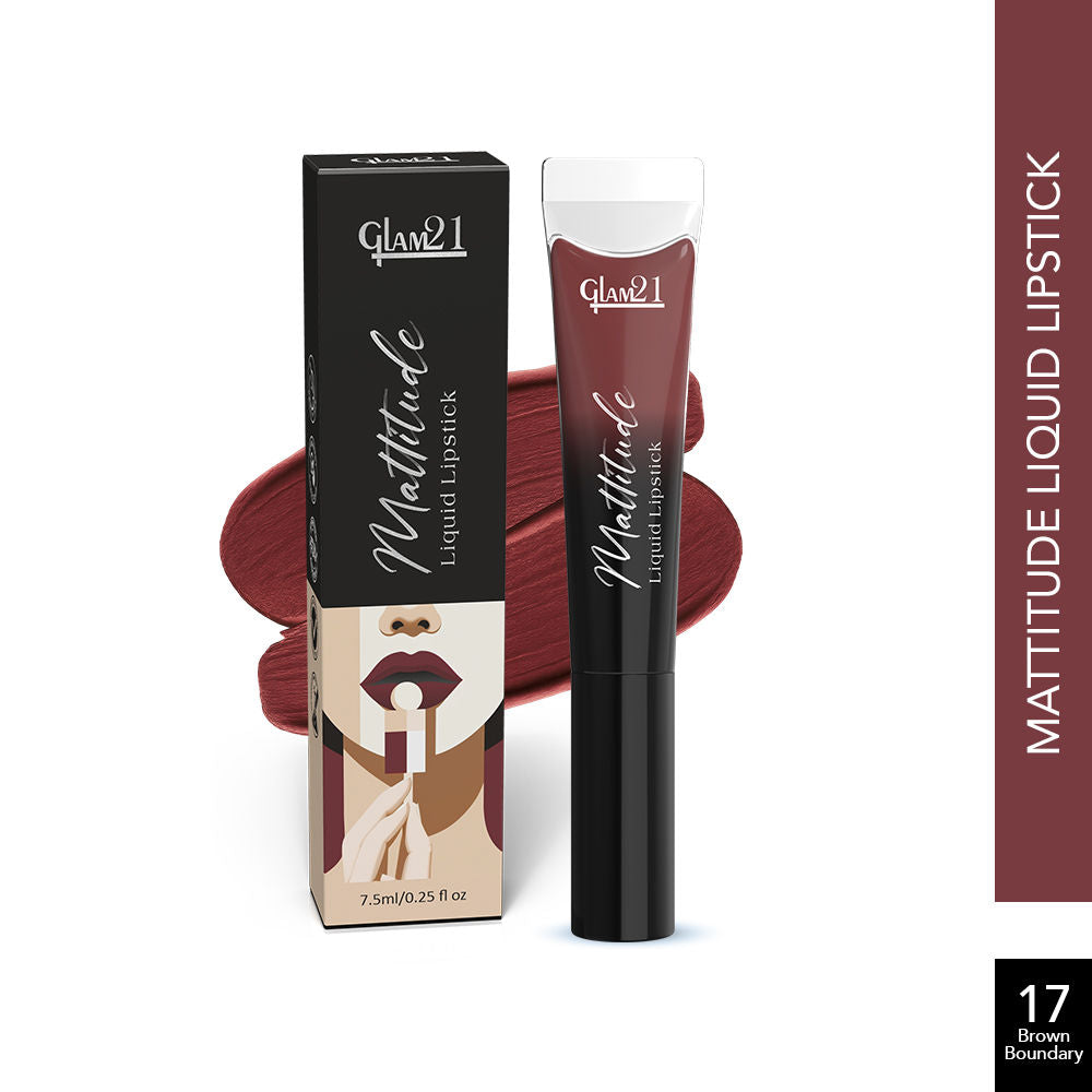 GLAM21 Mattitude Liquid Matte Lipstick - Brown Boundary (7.5ml)