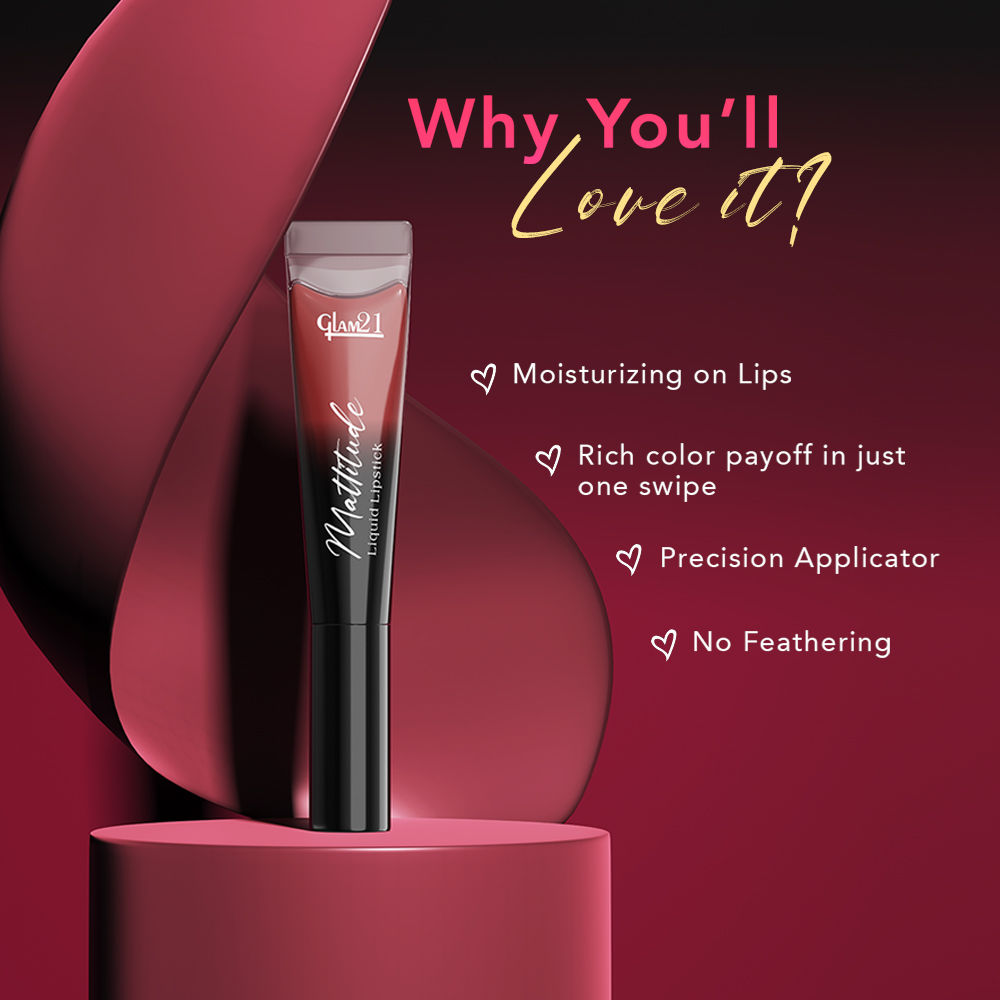 GLAM21 Mattitude Liquid Matte Lipstick - Brown Boundary (7.5ml)