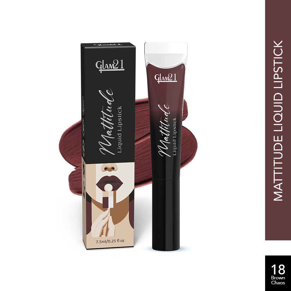 GLAM21 Mattitude Liquid Matte Lipstick - Brown Chaos (7.5ml)