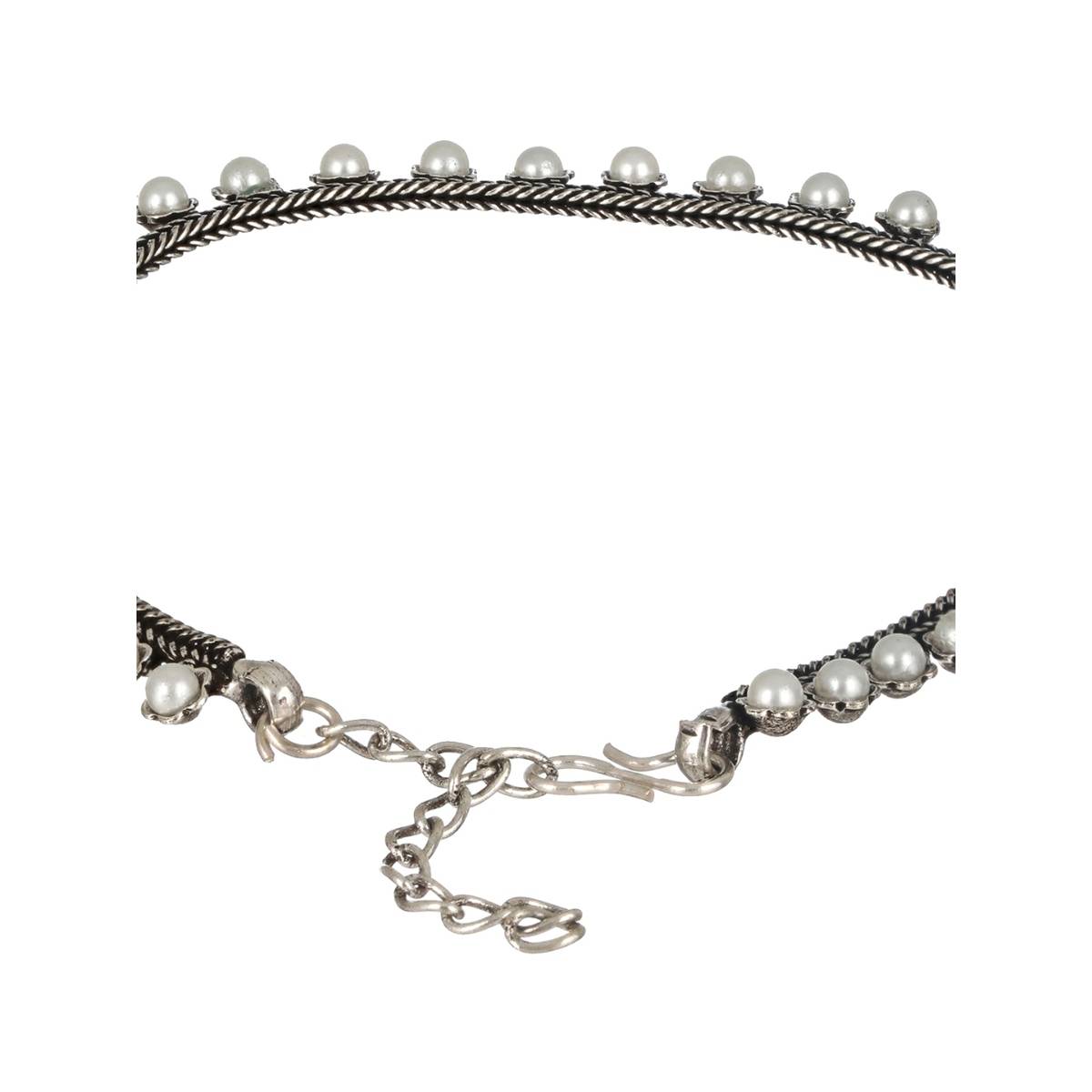 Aatmana Set of 2 Silver-Plated & Handcrafted Pearl Anklets