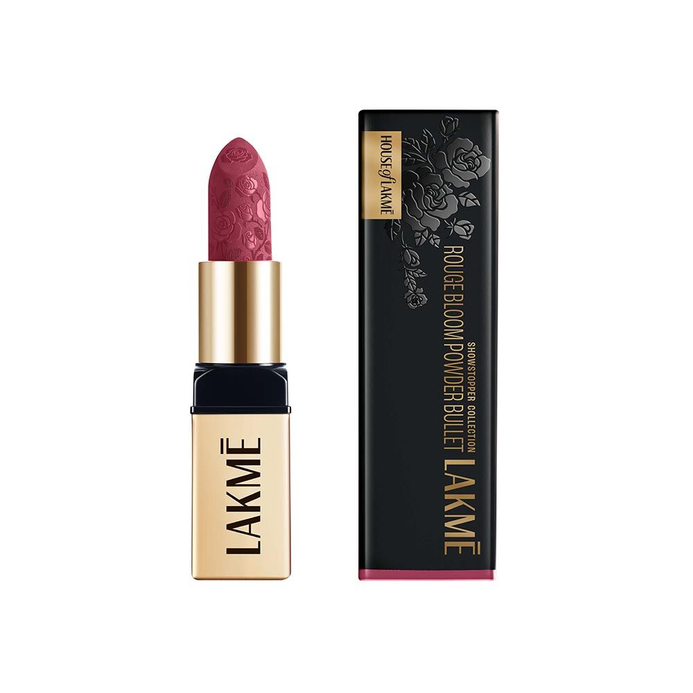 Lakme Rouge Bloom Powder Matte Lipstick With Vita-Rose Extract - Pink Poppy 202