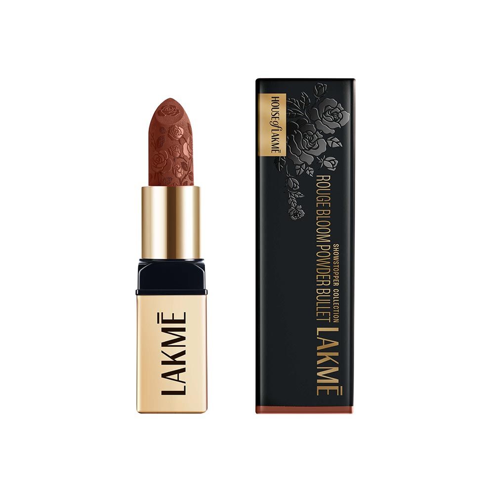 Lakme Rouge Bloom Powder Matte Lipstick With Vita-Rose Extract - Cocoa Carnation 204