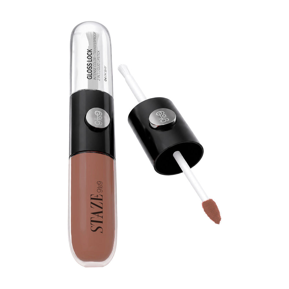 Staze Gloss Lock 2-in-1 Liquid Lipstick + Clear Gloss | 04 Im Shy (8.2ml)