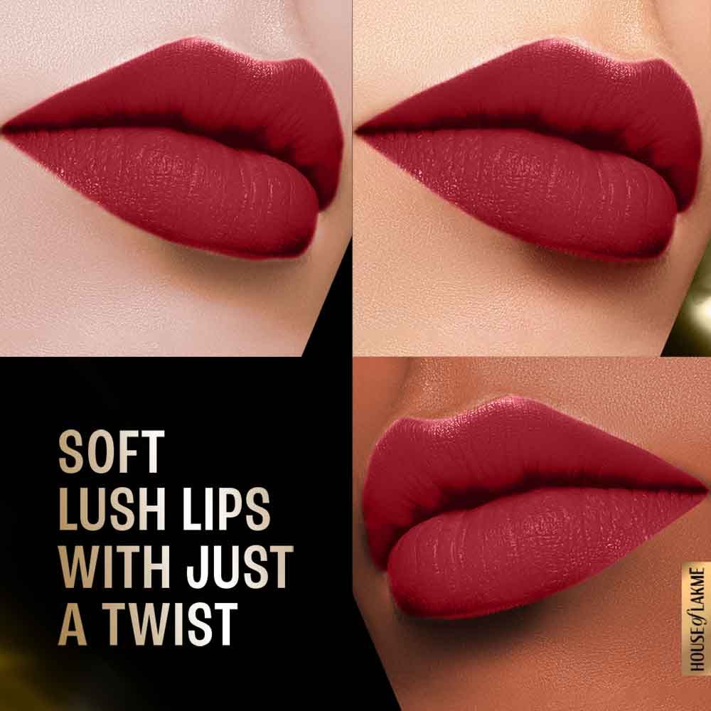 Lakme Forever Matte Lipstick, Made With French Rose Oil Extracts , Red Wine