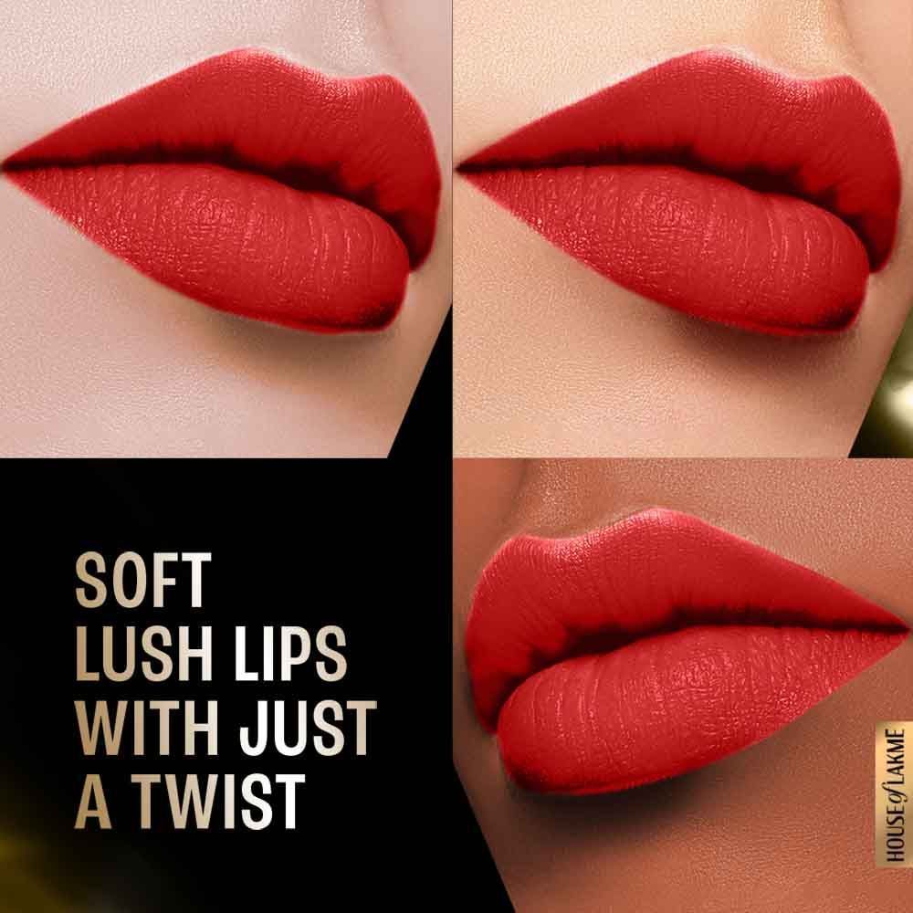 Lakme Forever Matte Lipstick, Made With French Rose Oil Extracts , Red Blaze