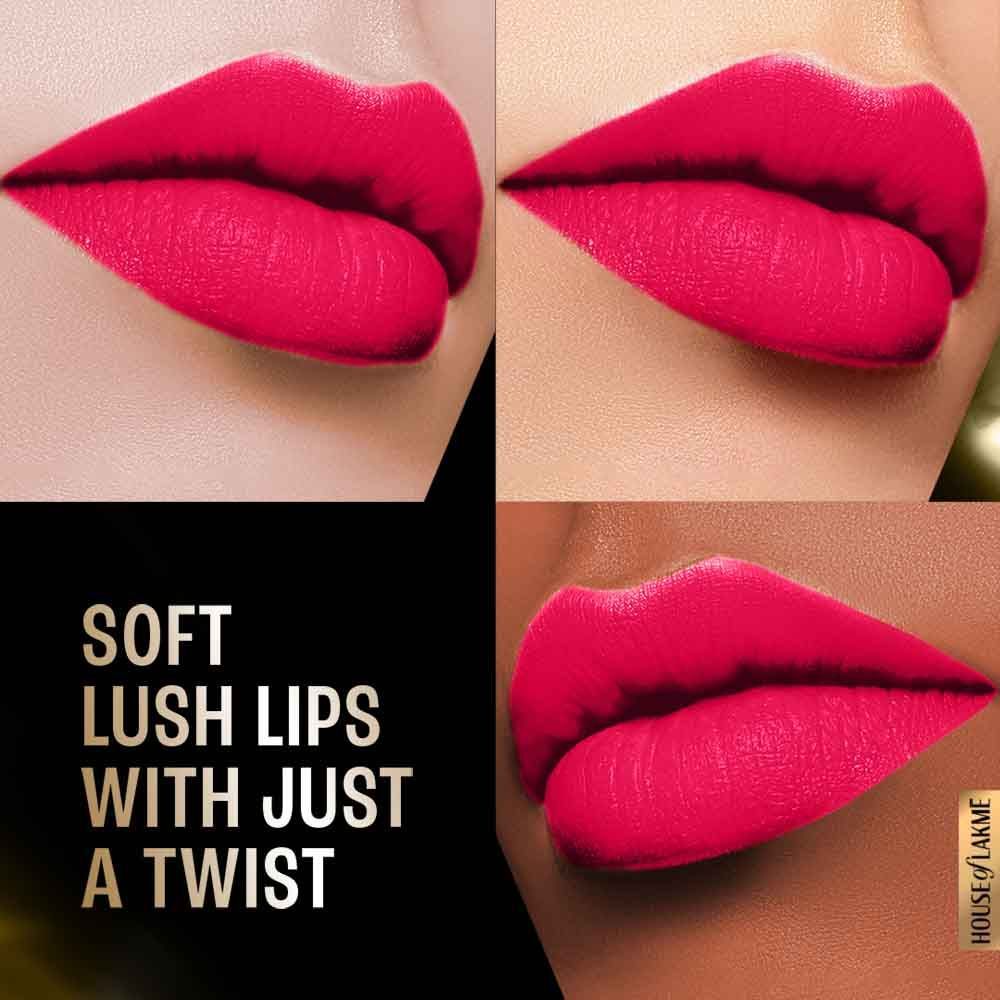 Lakme Forever Matte Lipstick, Made With French Rose Oil Extracts , Pink Ruby