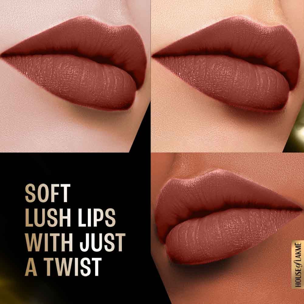 Lakme Forever Matte Lipstick, Made With French Rose Oil Extracts , Nude Toast