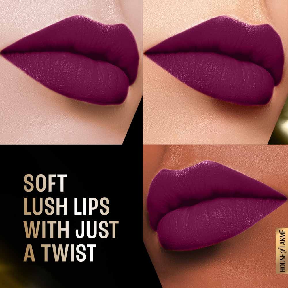 Lakme Forever Matte Lipstick, Made With French Rose Oil Extracts , Purple Diamond