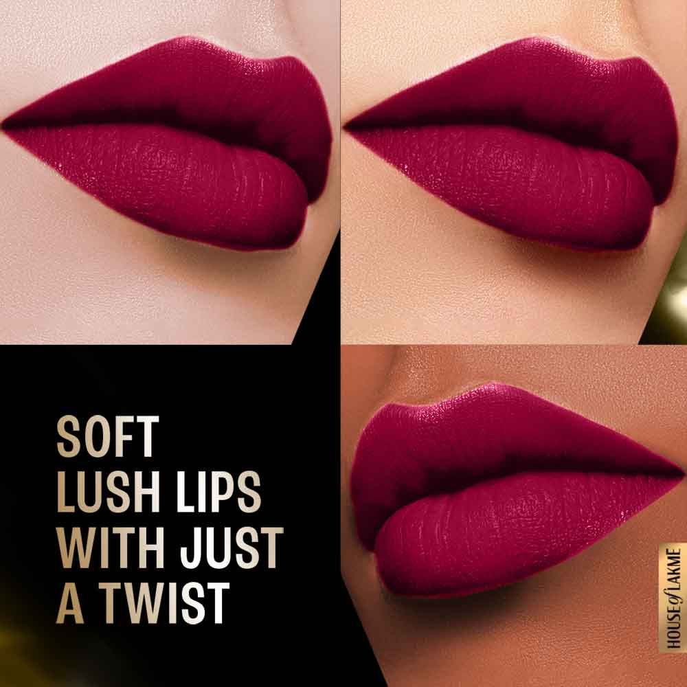Lakme Forever Matte Lipstick, Made With French Rose Oil Extracts , Red Aurora