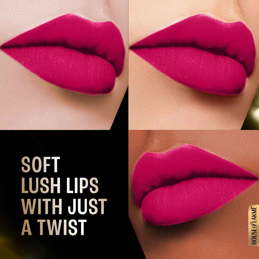 Lakme Forever Matte Lipstick, Made With French Rose Oil Extracts , Pink Petal