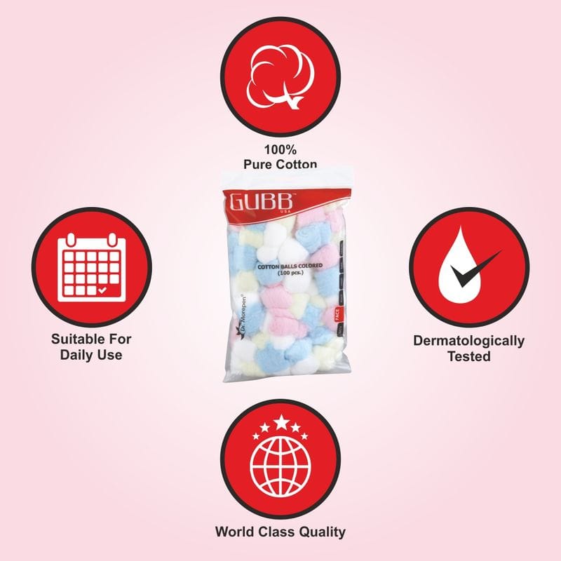 GUBB USA - Cotton Colored Balls (100pcs)