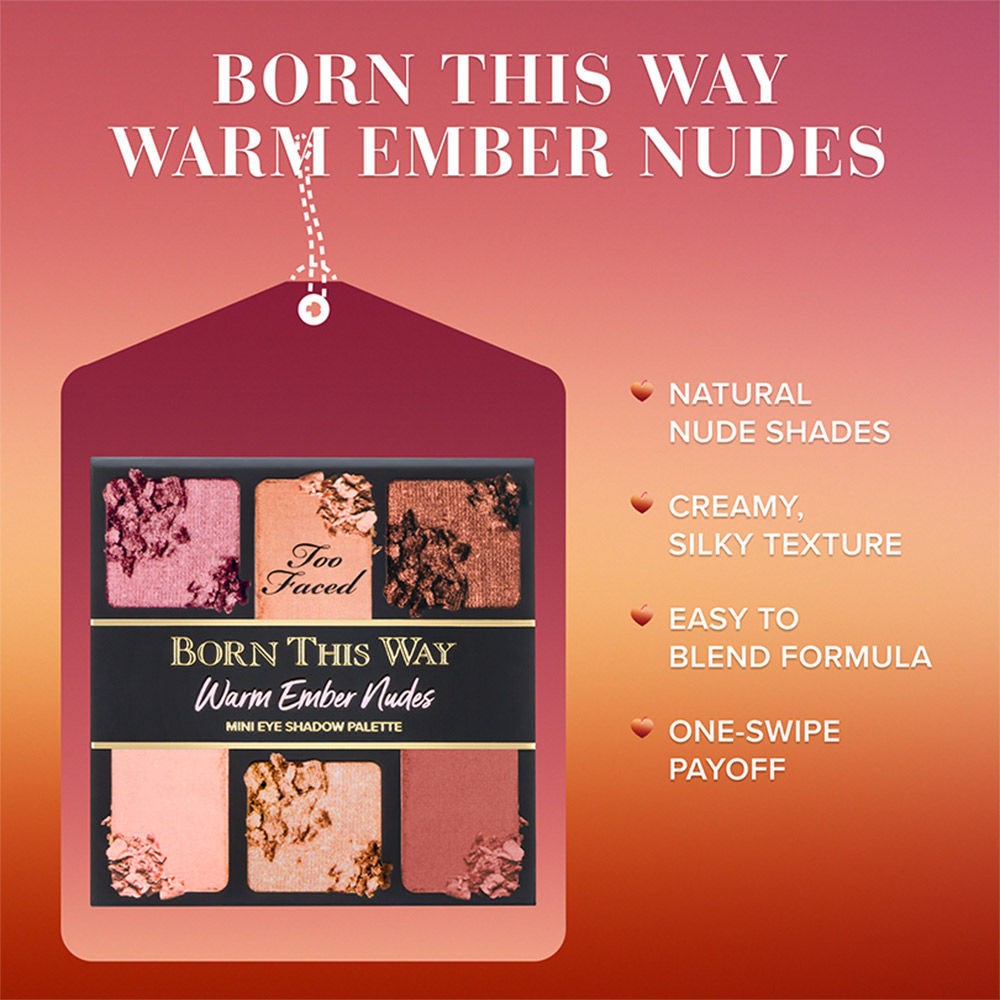 Too Faced Born This Way Nude Mini Eye Shadow Palette - Warm Ember Nudes (5.7 g)