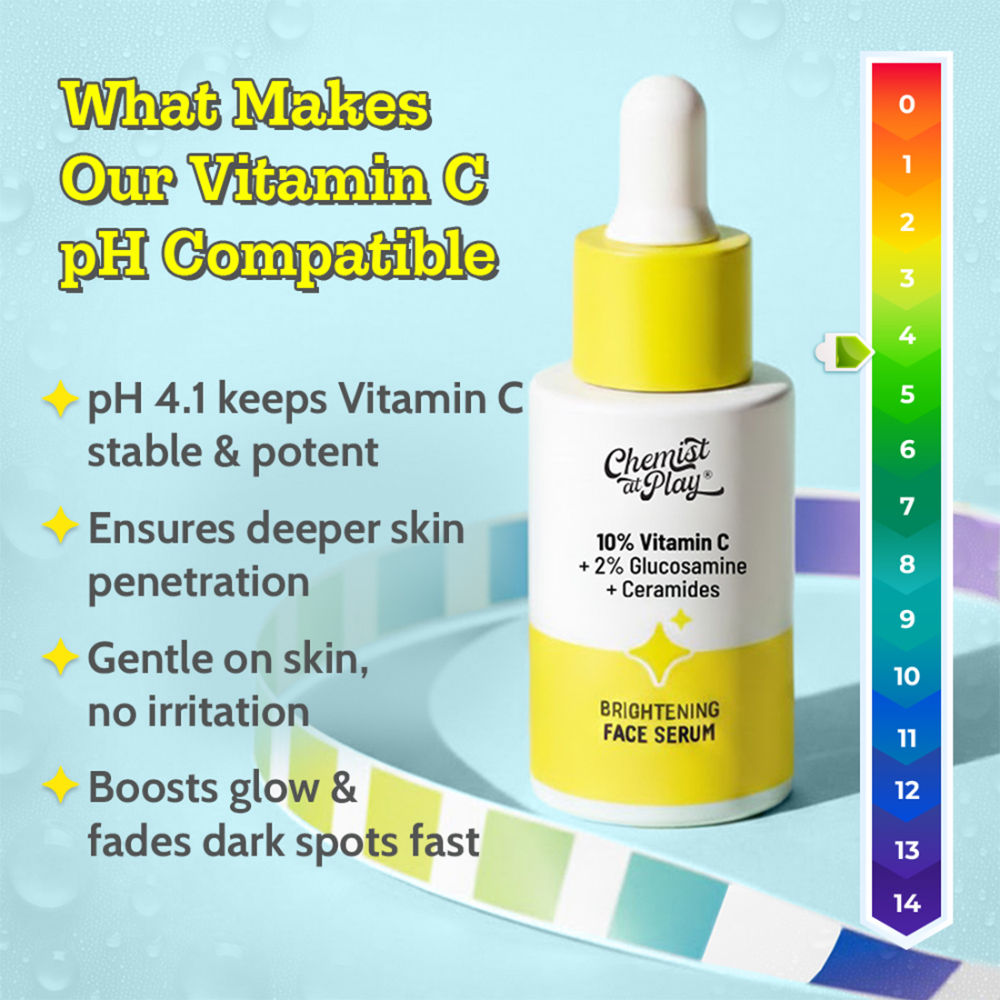 Chemist At Play 10% Vitamin C Face Serum |Brightens Skin |Treats Dark Spots & Hyperpigmentation (30ml)