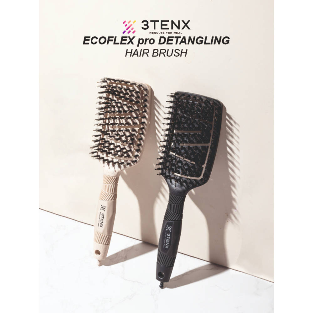 3TENX Ecoflex Pro Detangling Hair Brush for All Hair Types - Black