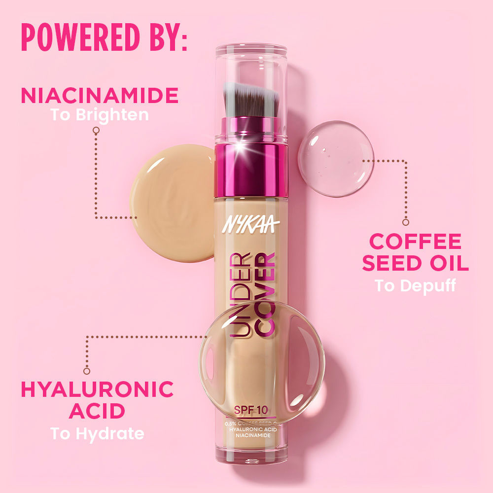 Nykaa Undercover Multi-Use Full Coverage Concealer-Hyaluronic Acid & Niacinamide 3ml 02P Cool