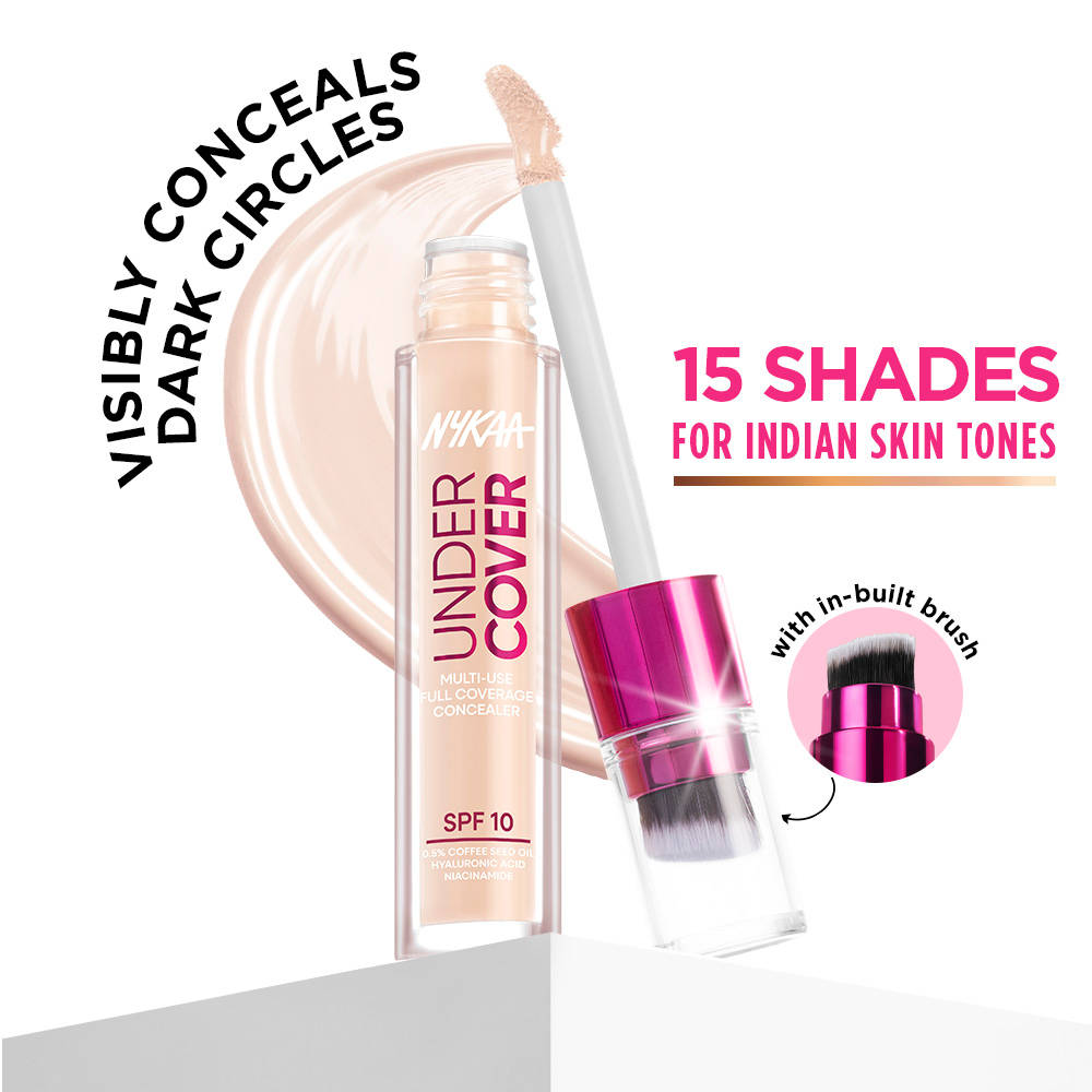 Nykaa Undercover Multi-Use Full Coverage Concealer With Hyaluronic Acid & Niacinamide