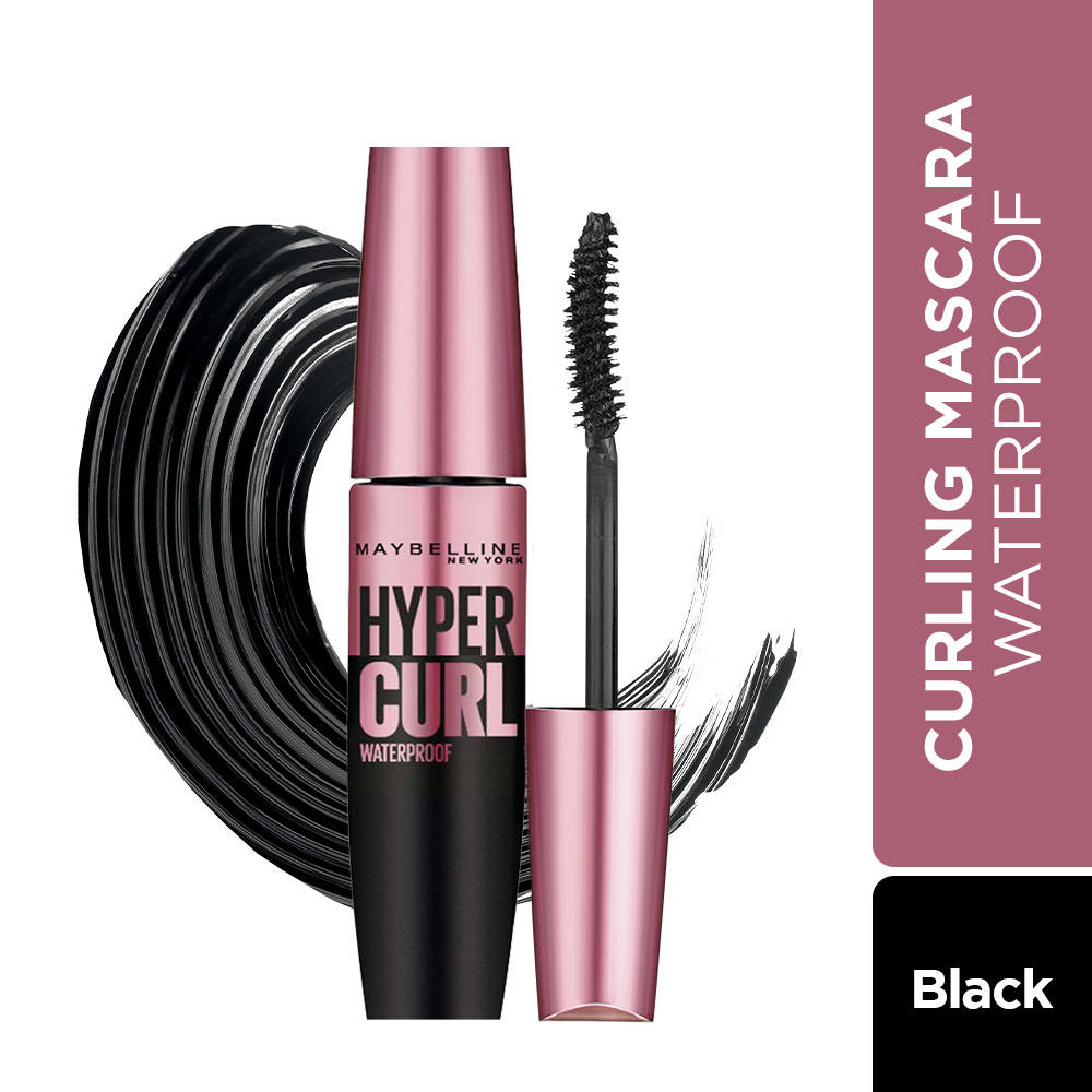 Maybelline New York Hypercurl Waterproof Mascara, Smudge & Highly Pigmented Very Black (9.2ml) · Waterproof Very Black