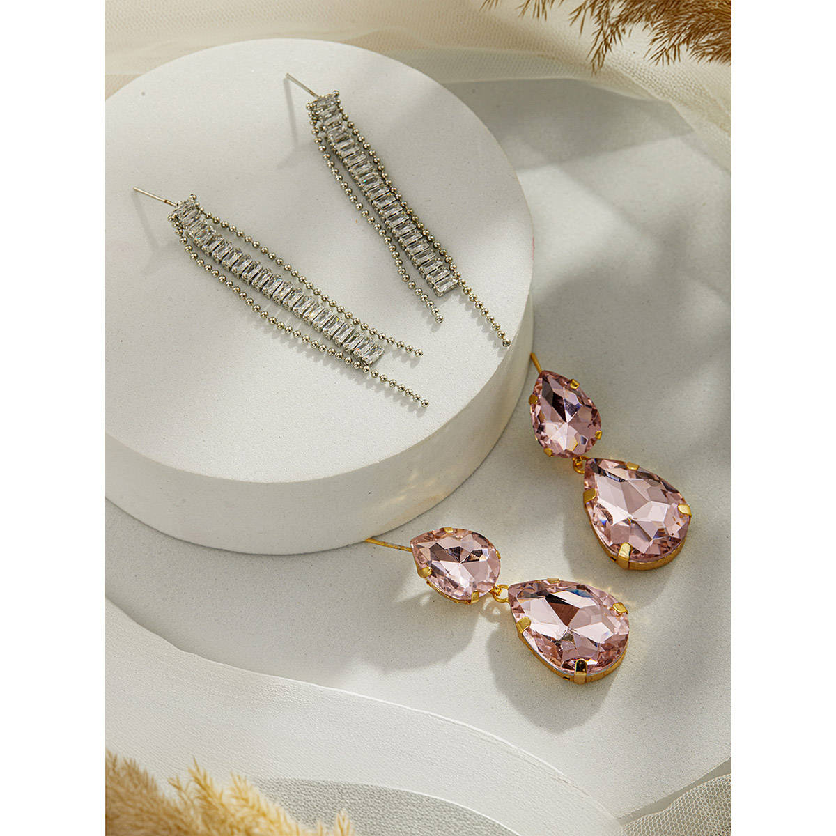 Aatmana Elegant Stone Studded Drop Earrings (Pack of 2) · One Size
