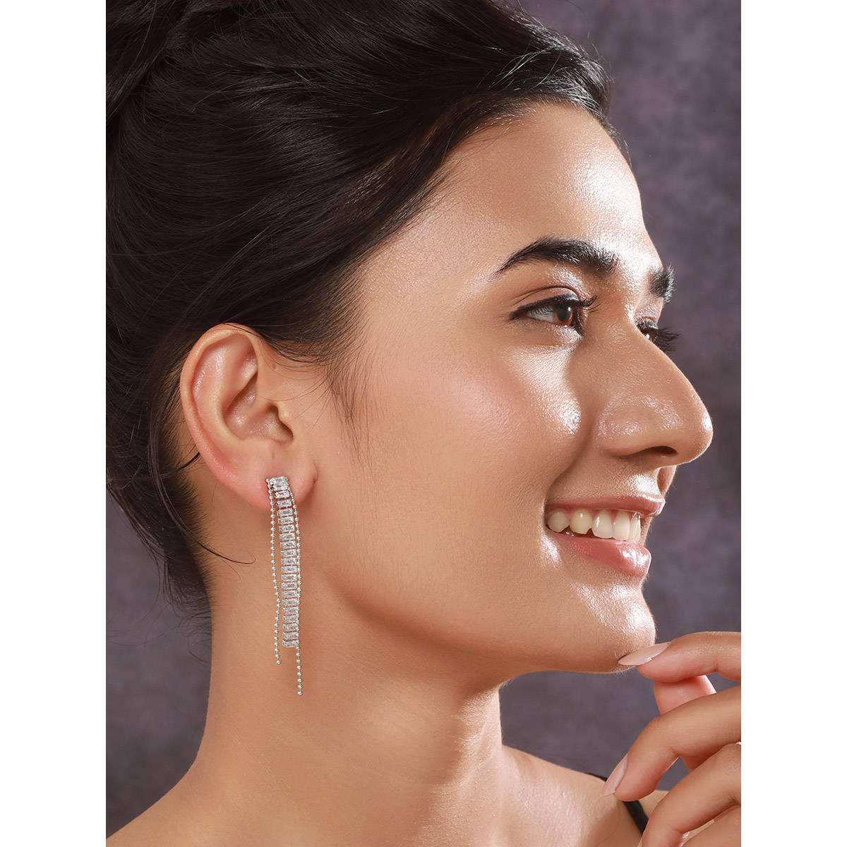 Aatmana Elegant Stone Studded Drop Earrings (Pack of 2) · One Size