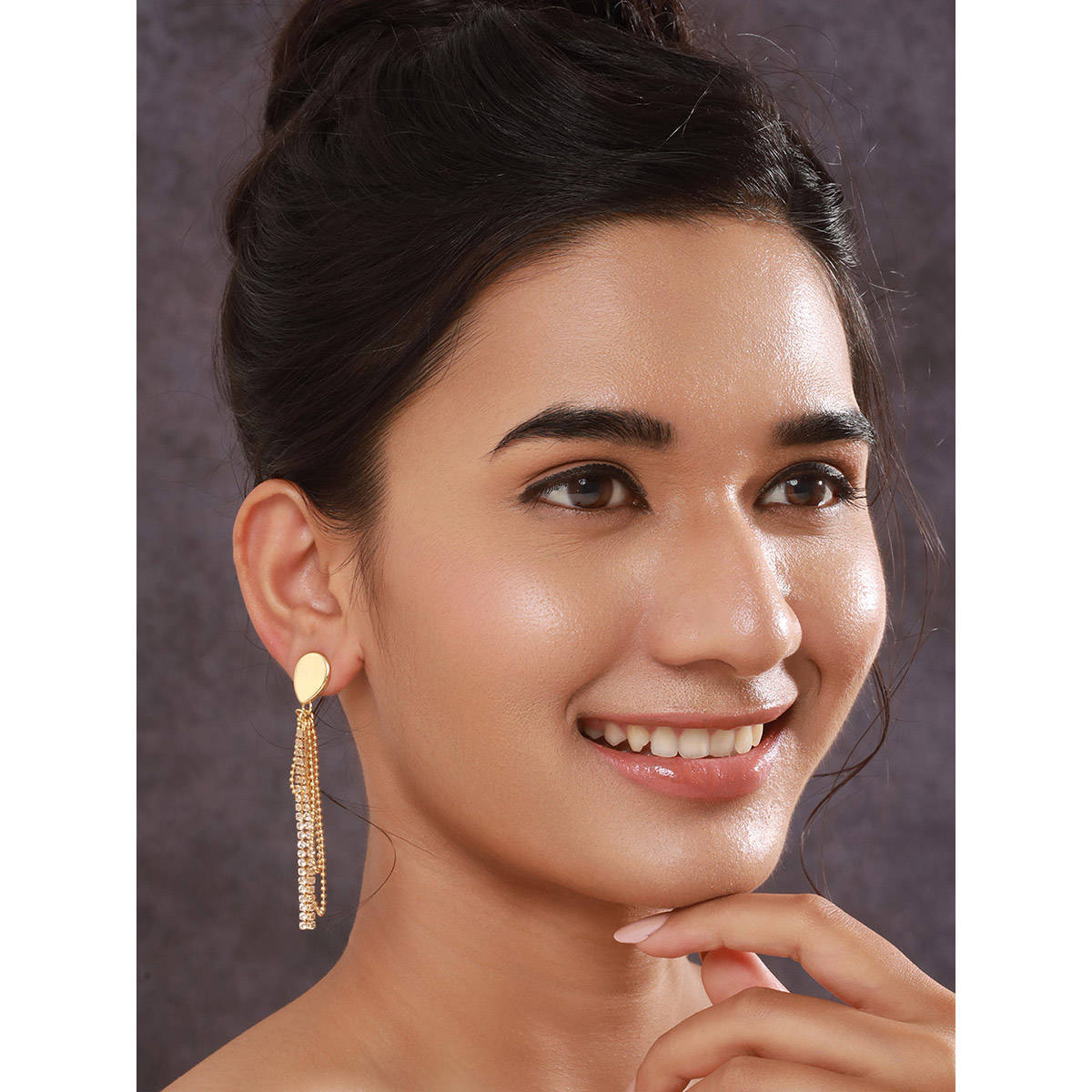 Aatmana Gold-Plated and Silver-Plated Stone Studded Earrings (Pack of 2)