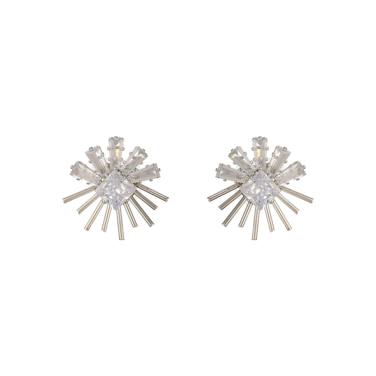 Aatmana Gold-Plated and Silver-Plated Stone Studded Earrings (Pack of 2)