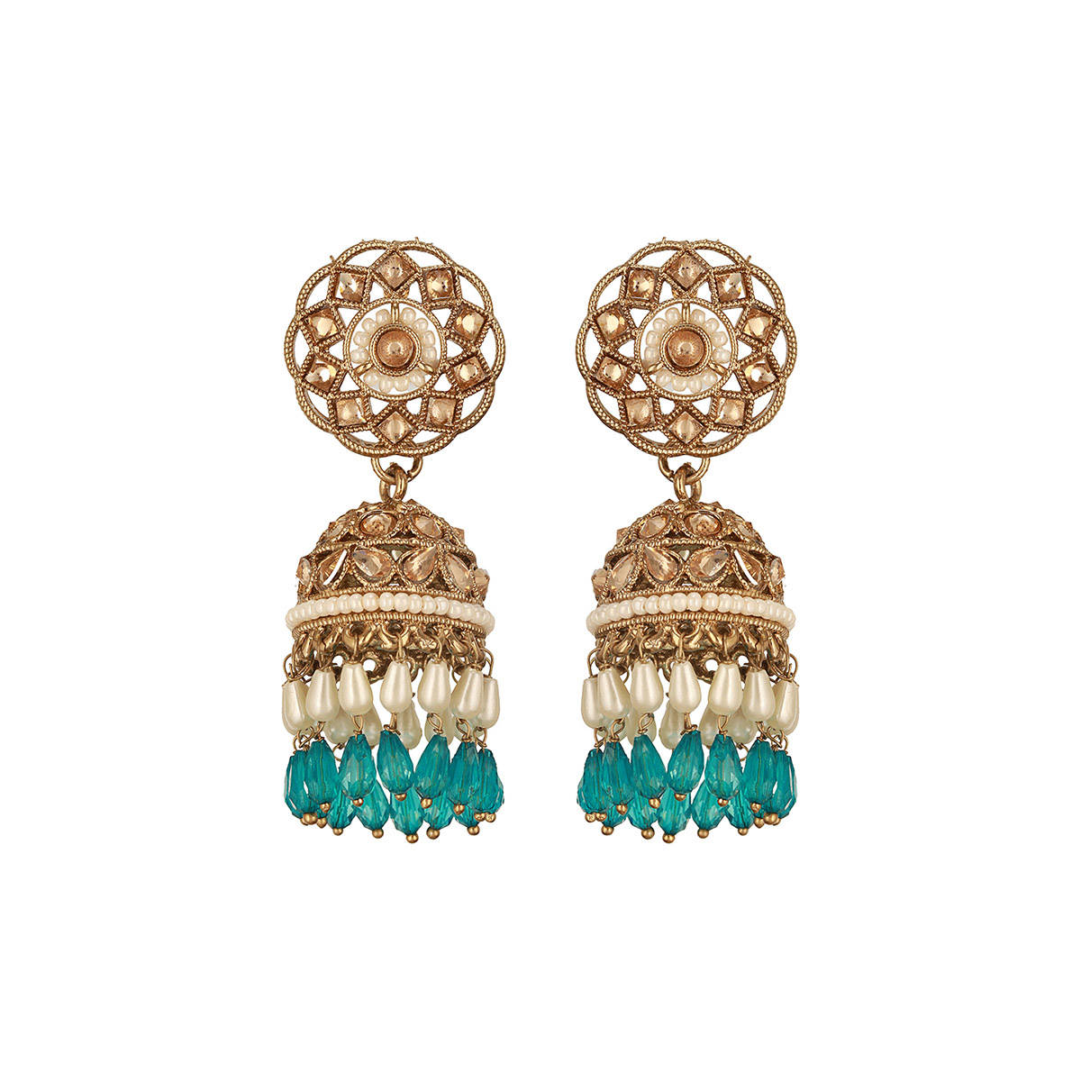 Aatmana Silver and Rose Gold Dual Plated Stud Earrings (Pack of 2)