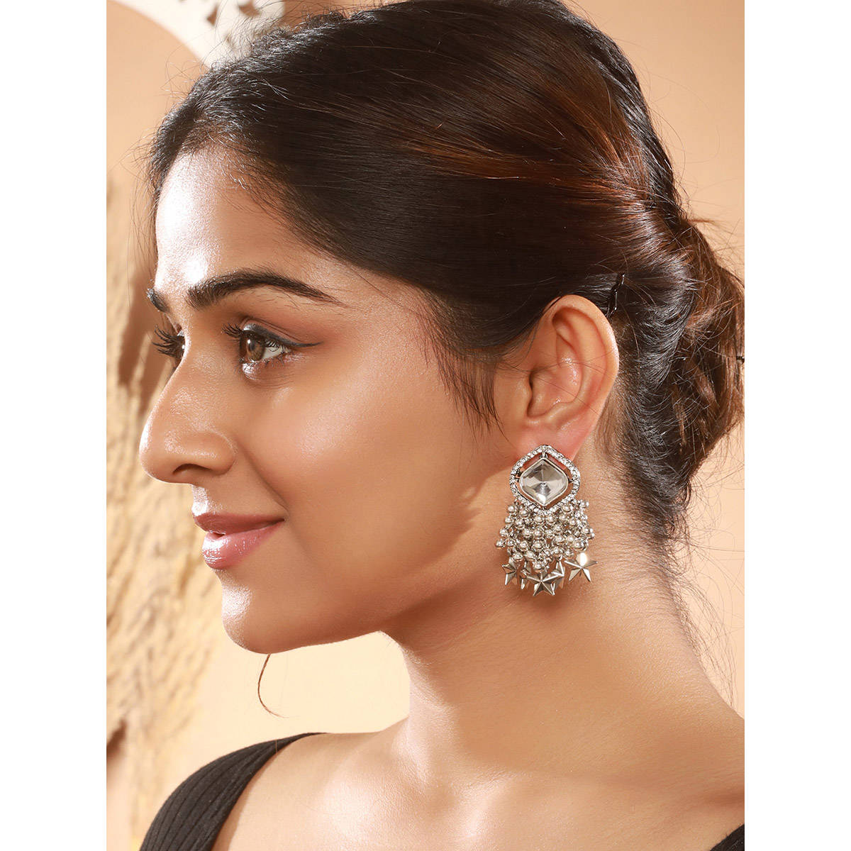 Aatmana Gold Plated Multi-Color Half Hoop Earrings (Pack of 2)