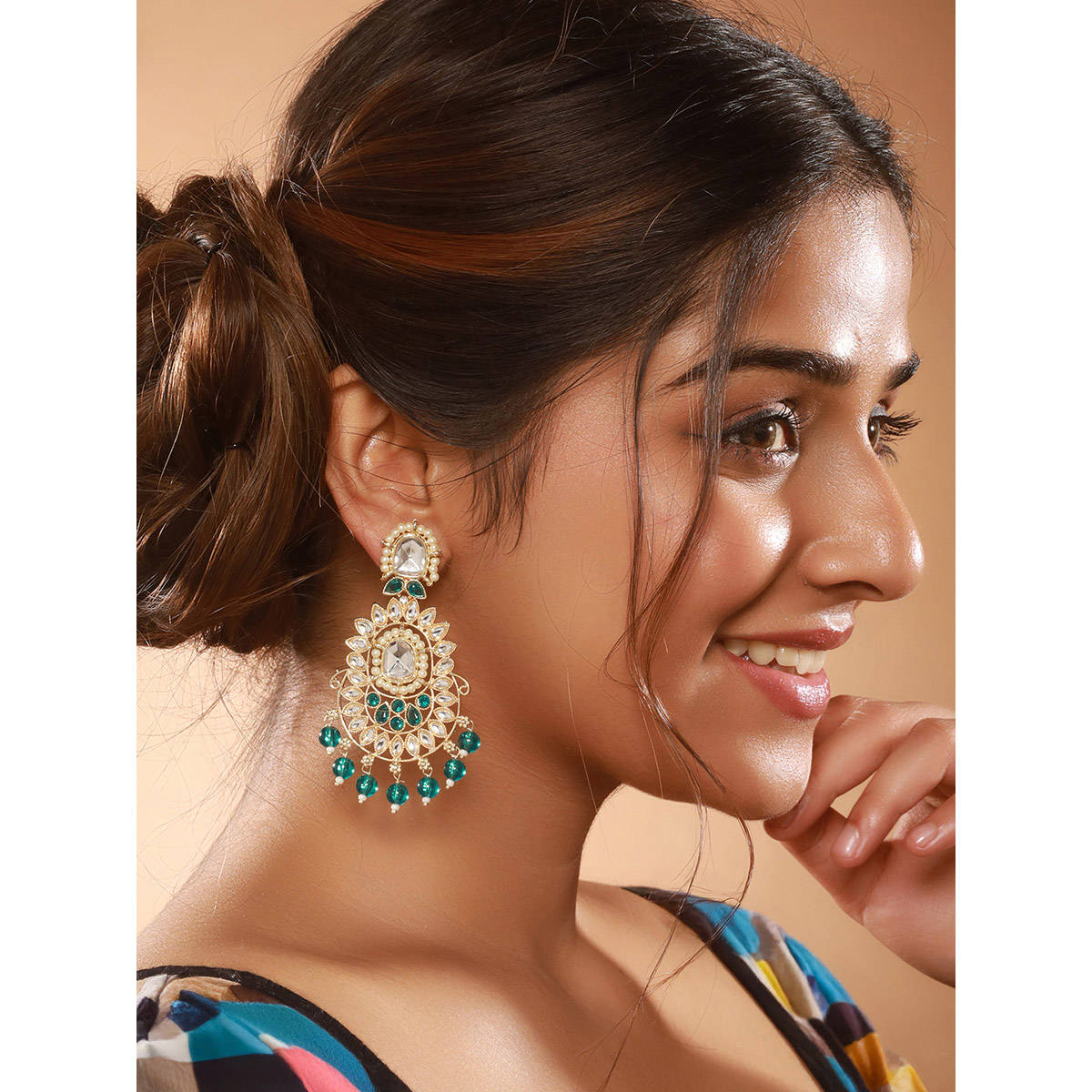 Aatmana Multi-Color Cubic Zirconia Studded Earrings (Pack of 2)