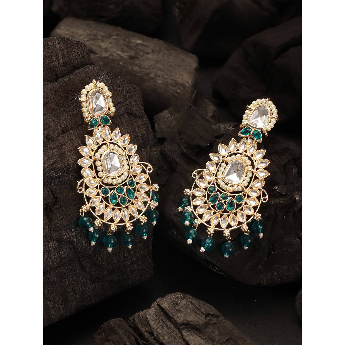Aatmana Multi-Color Cubic Zirconia Studded Earrings (Pack of 2)