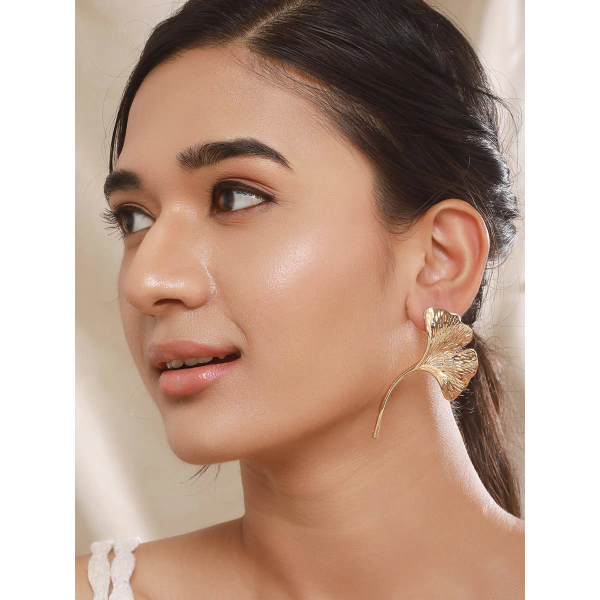 Aatmana Gold Plated Floral Drop Earrings