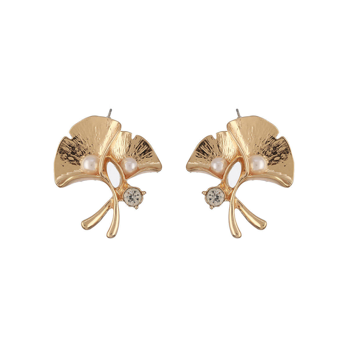 Aatmana Gold Plated Pearl American Diamond Drop Earrings