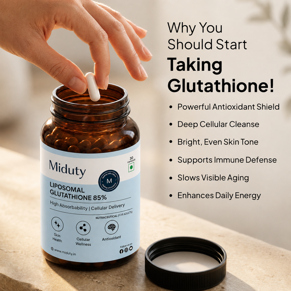 Miduty Liposomal Glutathione 85% | Next-Gen Glutathione