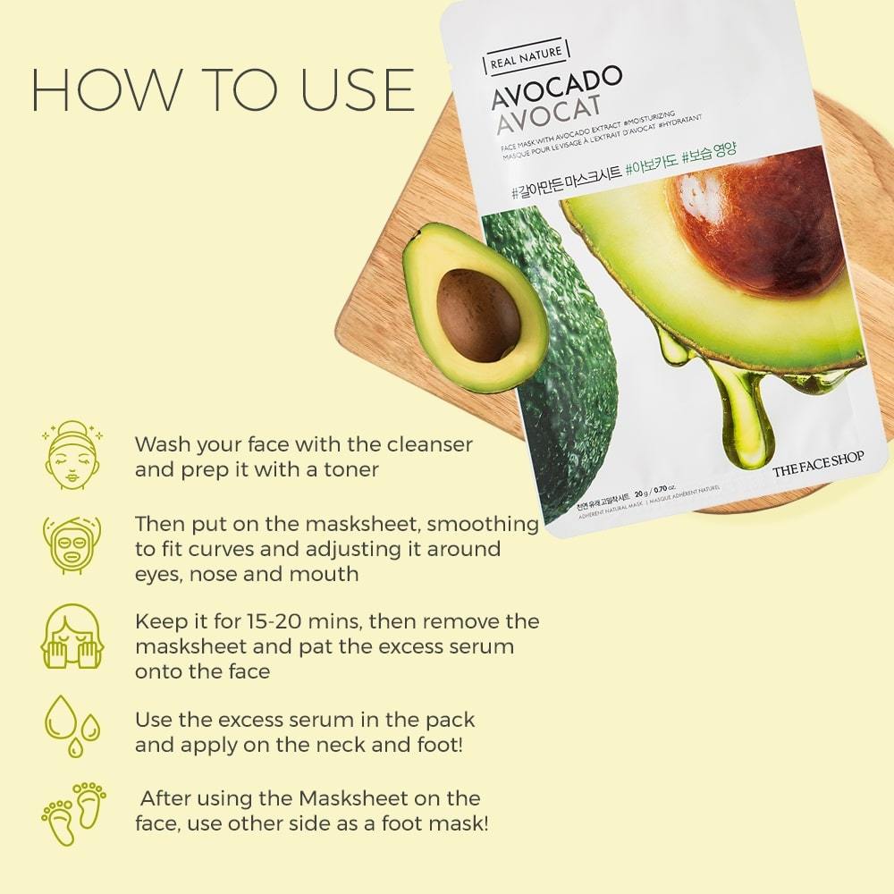 The Face Shop Real Nature Avocado Face Mask 20g