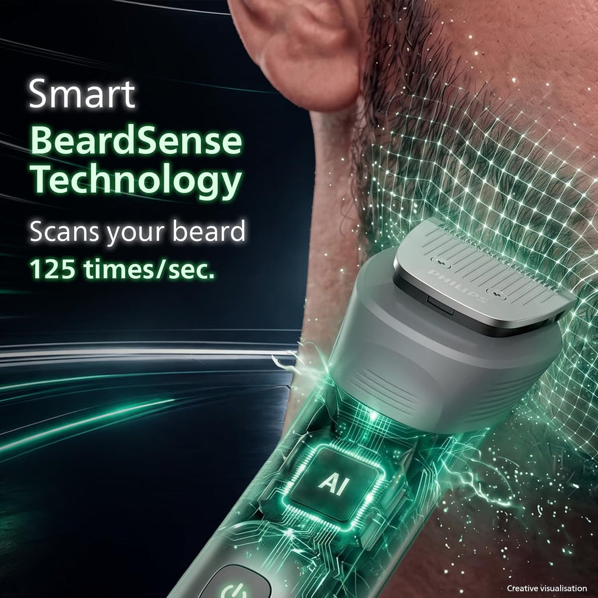 Philips India's No.1 Men's Trimmer* | Effortless styling | BeardSense Technology | All-in-One Grooming 11 in 1 Trimmer Kit- Face, Head, Body | IPX7 Waterproof M