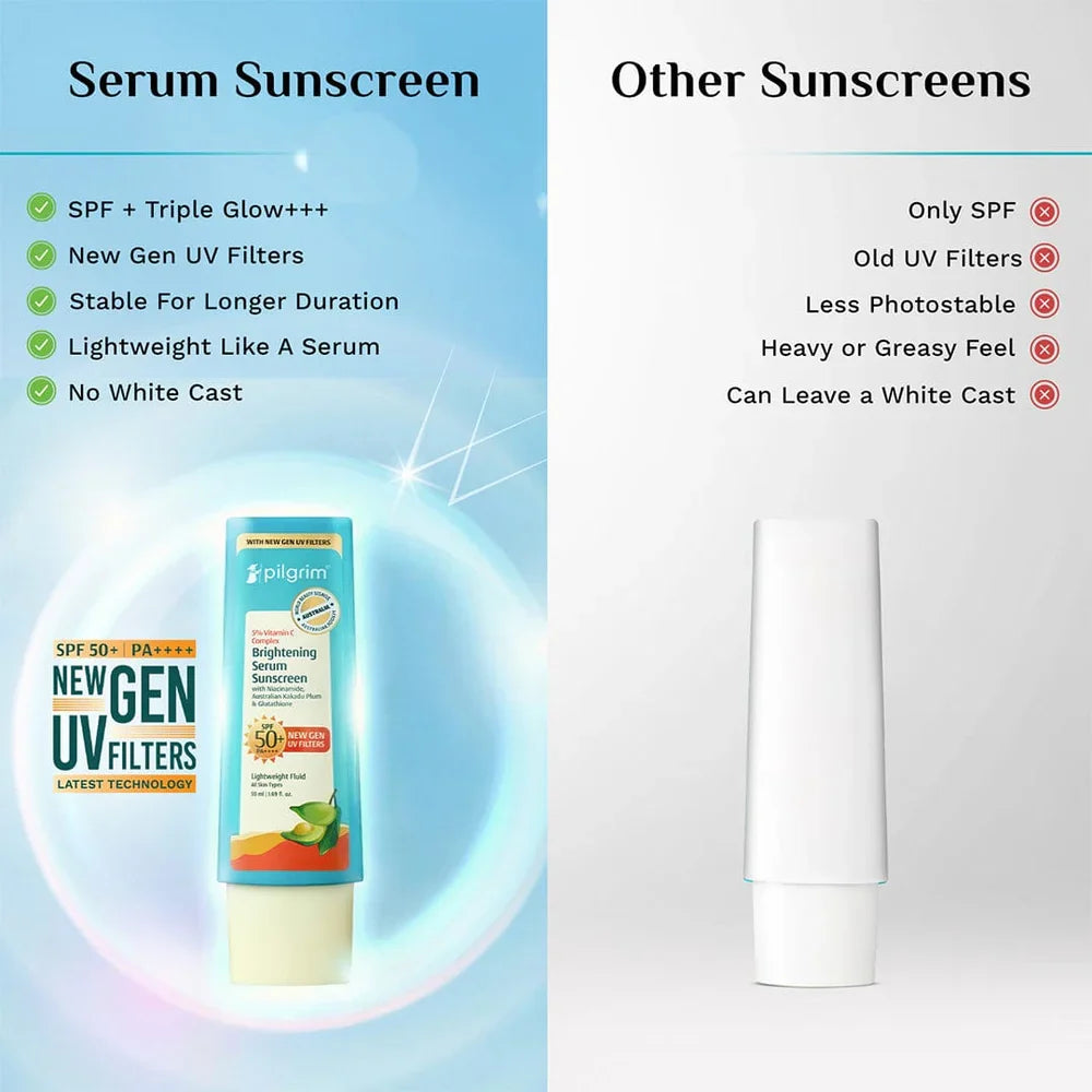 pilgrim 5% Vitamin C Complex Brightening Serum Sunscreen SPF 50+ PA++++ 50ml