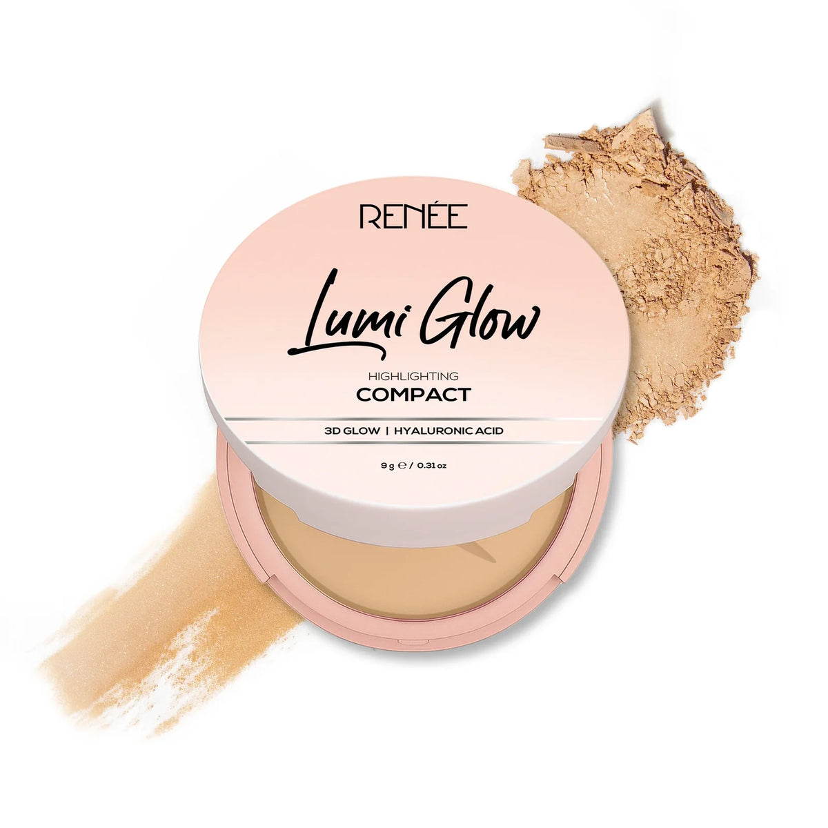 RENEE Lumi Glow Highlighting Compact with 3D Glow For Luminous Skin 9g Satin Beige