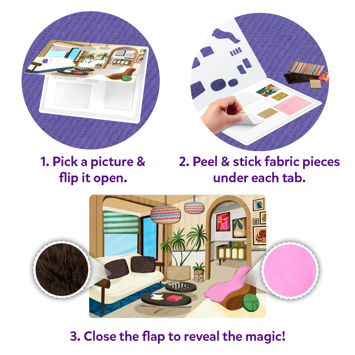Skillmatics Fab Tabs: Design Your Dream Home | Tactile & Sensory Fabric Art (ages 4+)