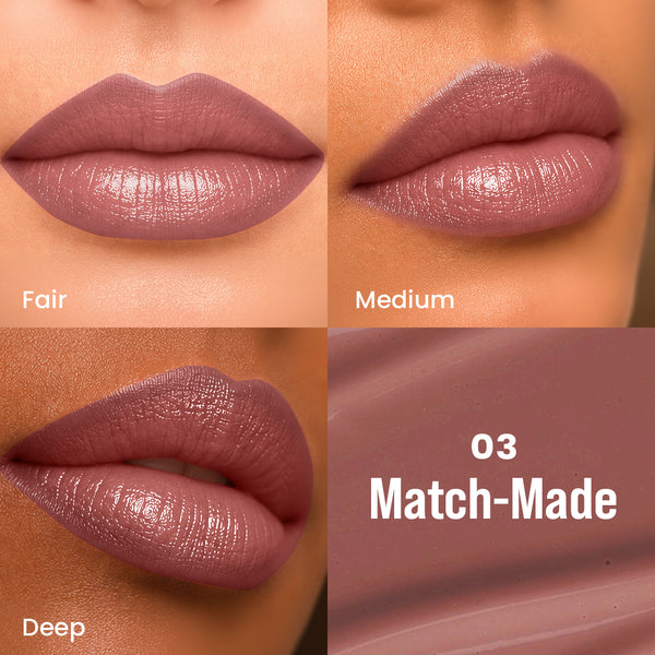 Twin Flame 2in1 Lipstick + Lip Liner 03 Match-Made HIGH-SHINE GLOSSY LIPSTICK | TRANSFER-PROOF MATTE LIP LINER Selected Shade: 03 Match-Made