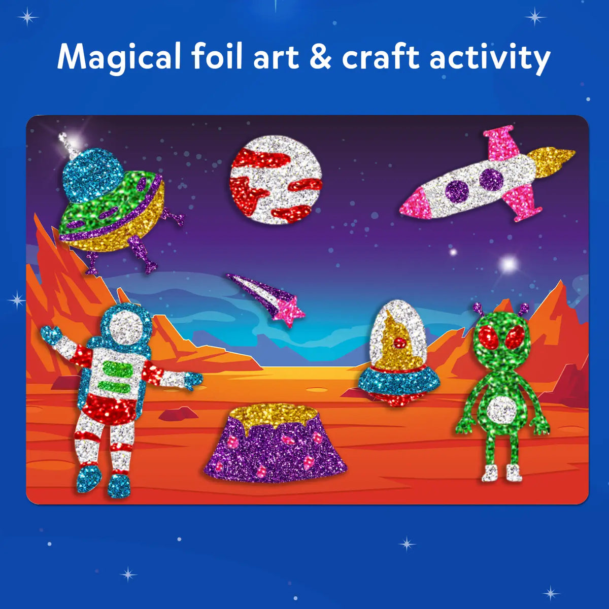 Skillmatics Foil Fun: Up in space | No Mess Art Kit (ages 4-9)