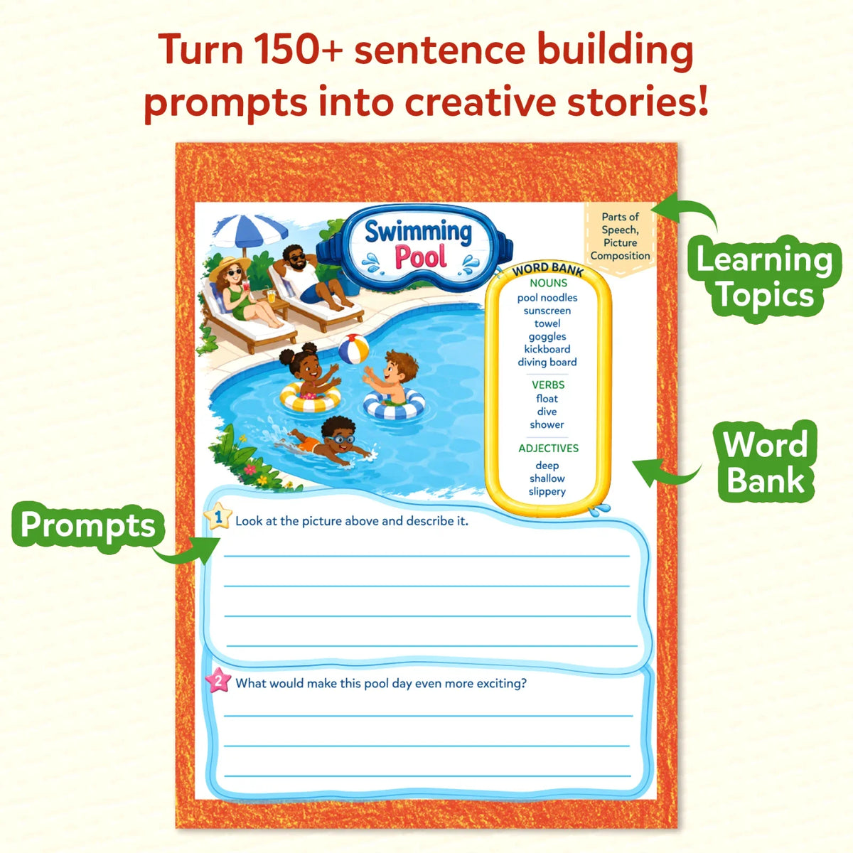 Skillmatics Sentence Sprouts | Sentence Building & Creative Writing Activity Book (ages 6-10)