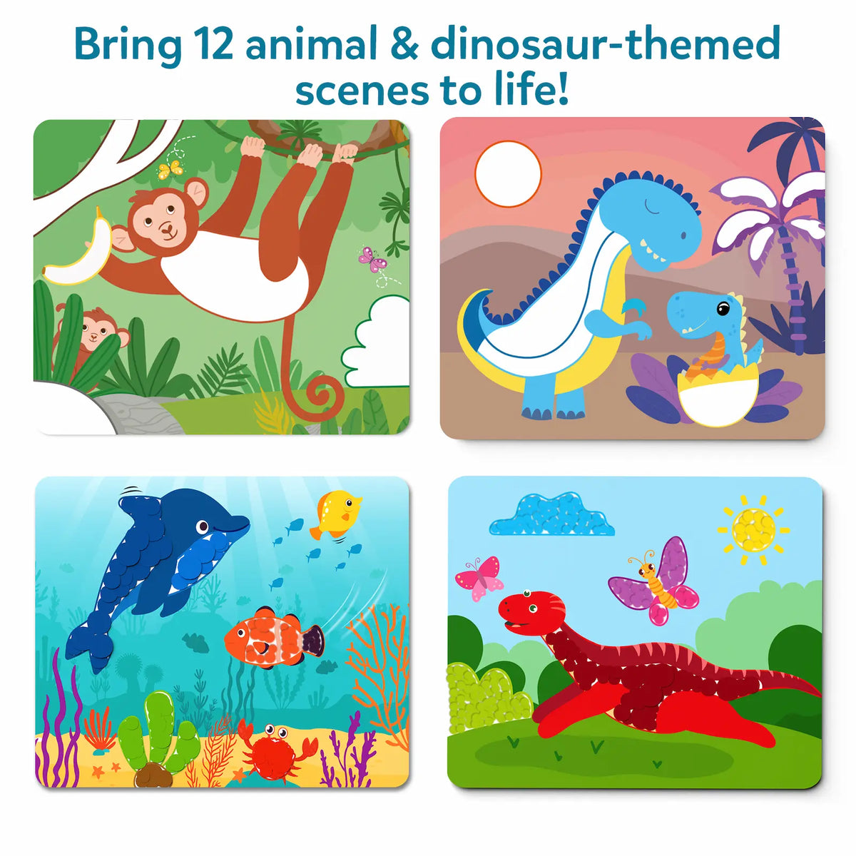 Skillmatics Dot it! - Animals & Dinosaurs Combo | No mess sticker art (ages 3-7)