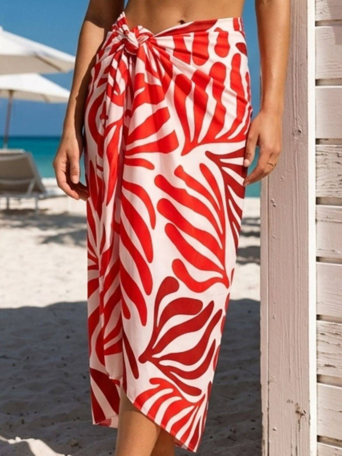 Addery Tropical Print Beach Sarong Wrap Cover-Up (XS) · XS