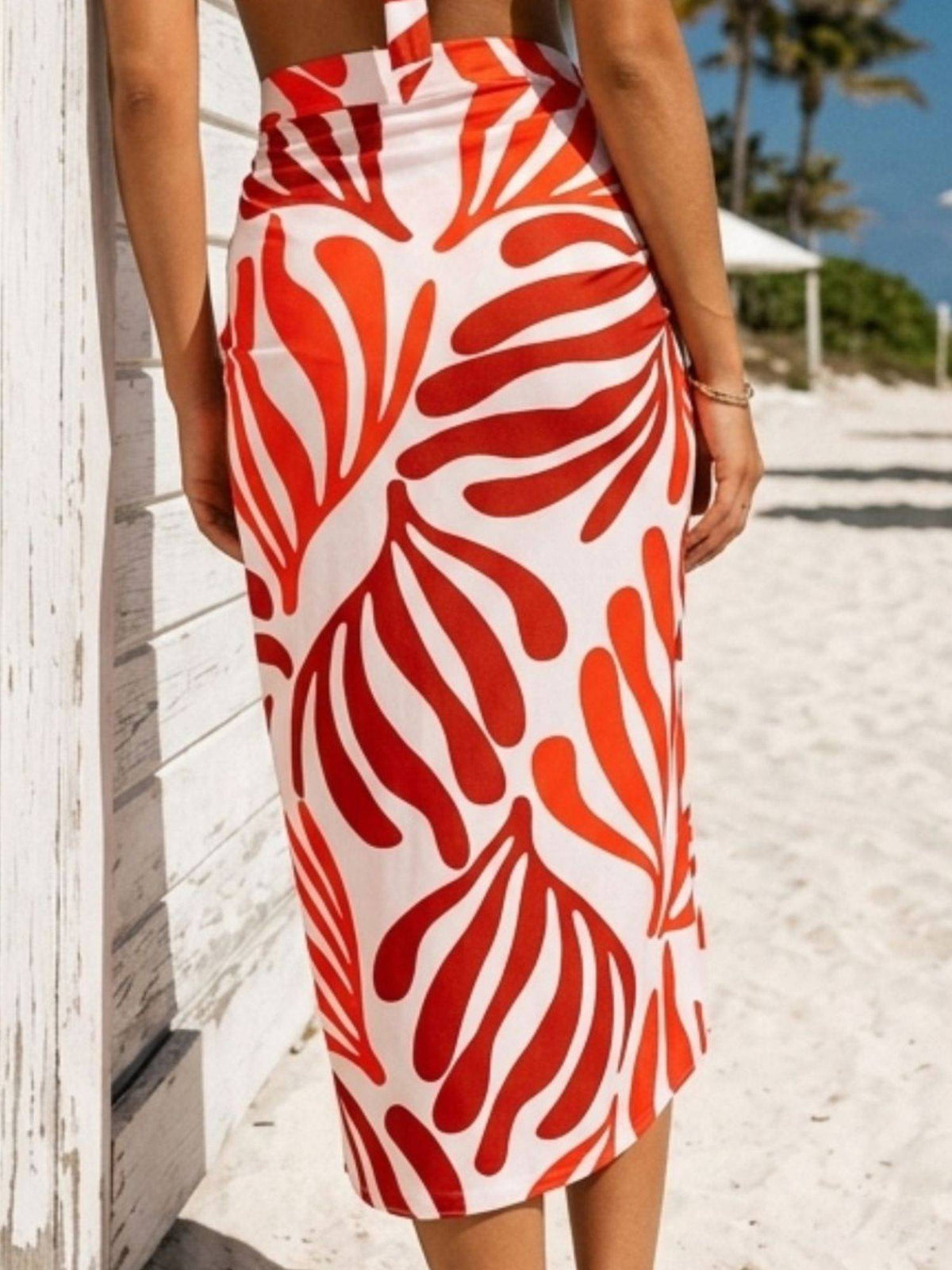 Addery Tropical Print Beach Sarong Wrap Cover-Up (XS) · XS