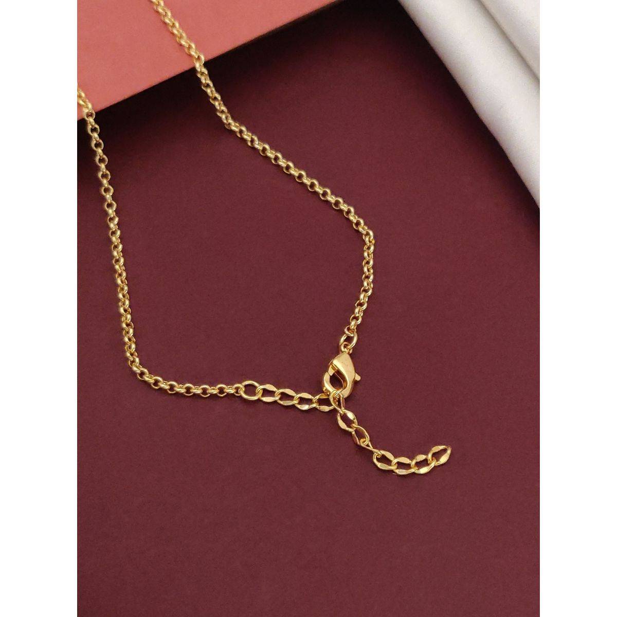 Abdesigns Gold Plated Diamond Black Bead Mangalsutra For Women White