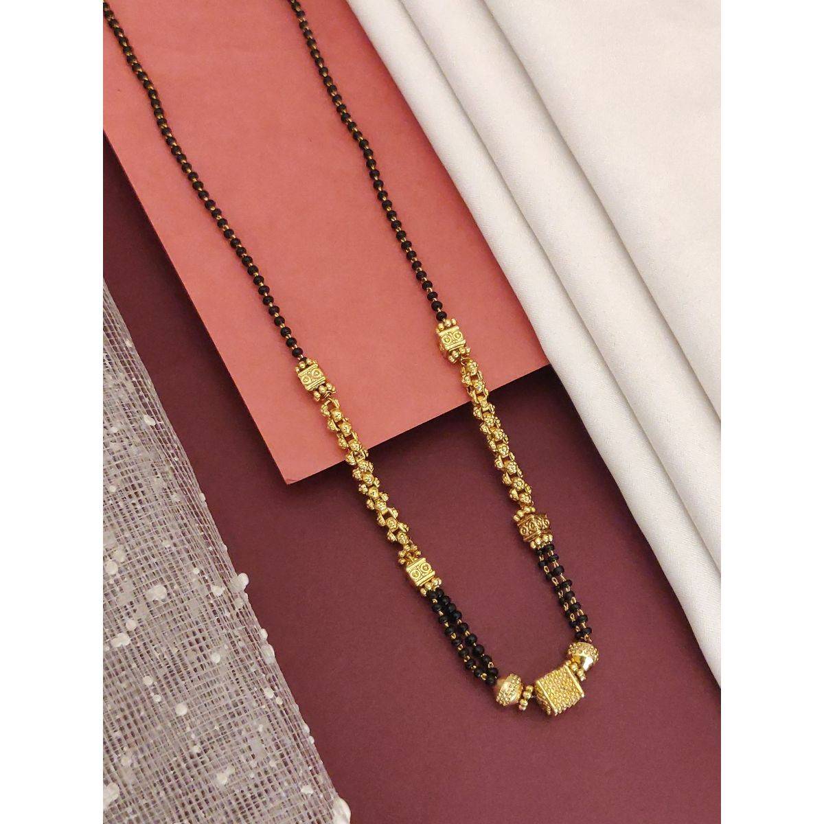 Abdesigns Gold Plated Antique Beaded Mangalsutra
