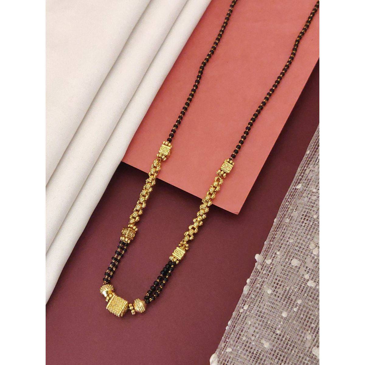 Abdesigns Gold Plated Antique Beaded Mangalsutra