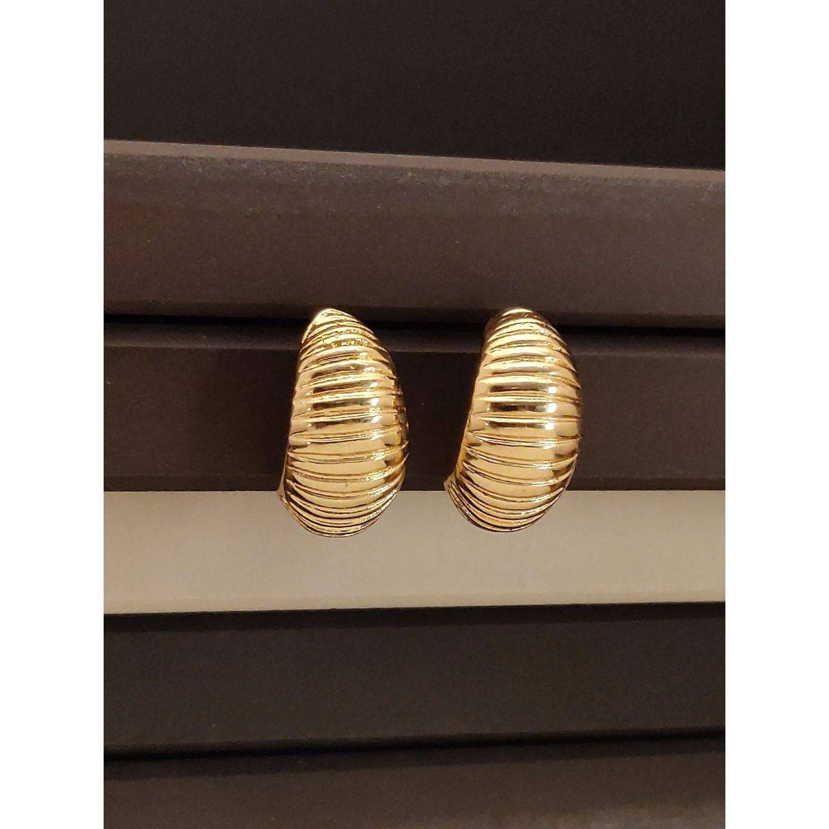 Abdesigns Elegant Gold Plated Half Hoops Earrings Gold