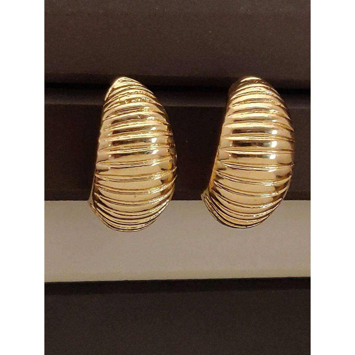 Abdesigns Elegant Gold Plated Half Hoops Earrings Gold