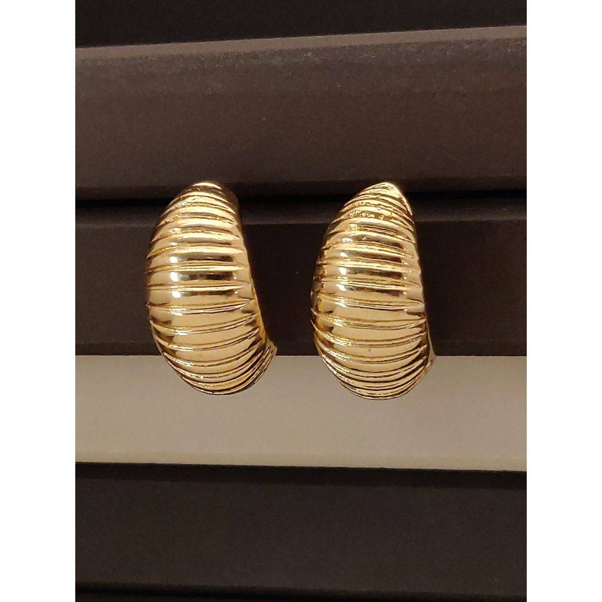 Abdesigns Elegant Gold Plated Half Hoops Earrings Gold